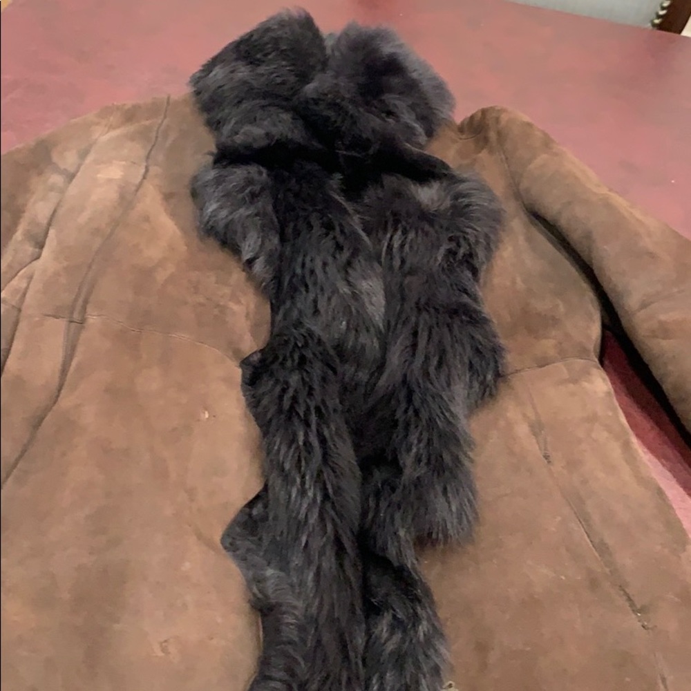 Andrew marc suede and fur coat. Slightly worn